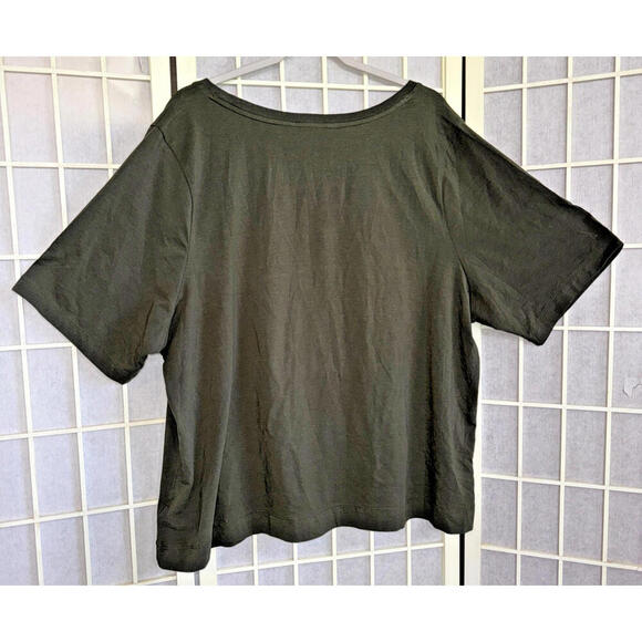 Athleta Outbound Scoopneck Boatneck Tee Organic Cotton Shadow Green Plus 3X - Picture 2 of 15